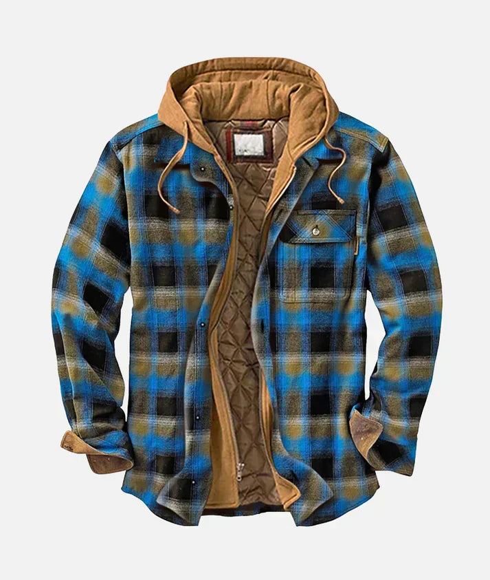 Alain – Chamarra a cuadros con patchwork para Hombre