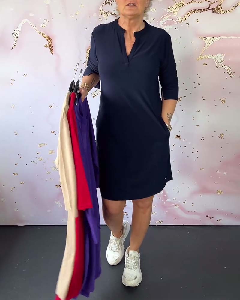 Hanneke™ | Vestido sencillo con escote en pico