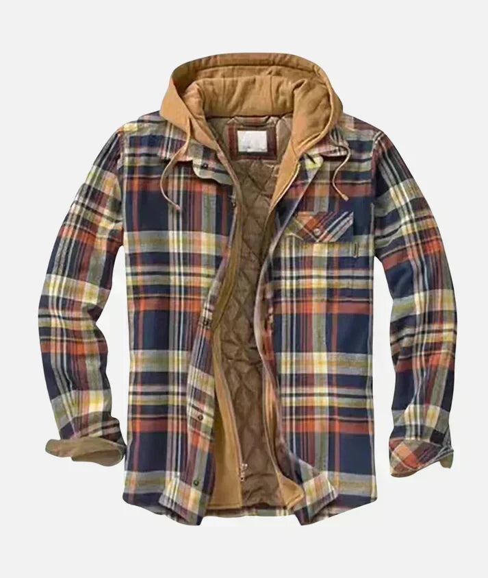 Alain – Chamarra a cuadros con patchwork para Hombre