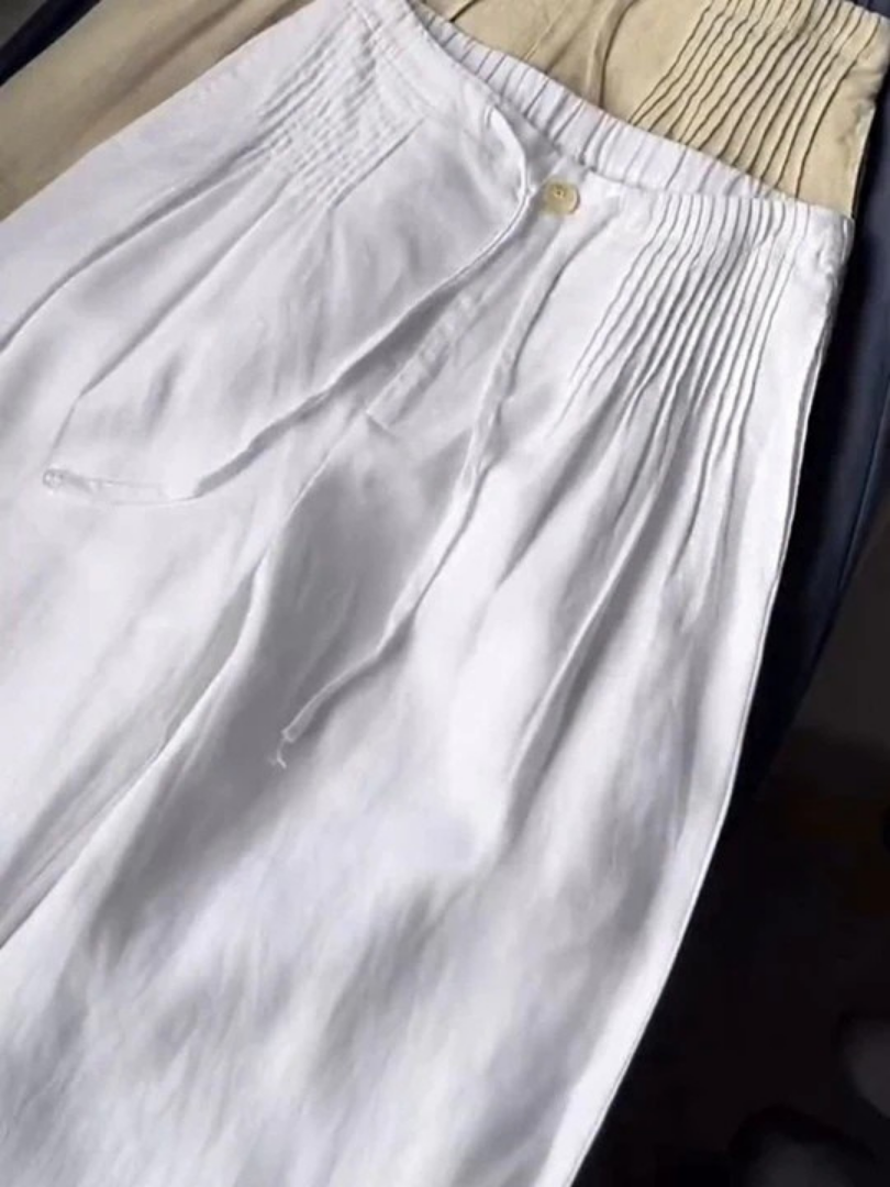 Zofia – Pantalones de Algodón con Pierna Ancha para Mujer