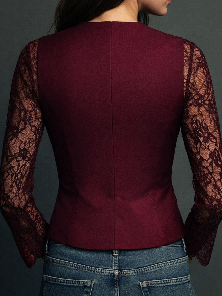 Claudia · Blazer de Mujer Negro con Encaje