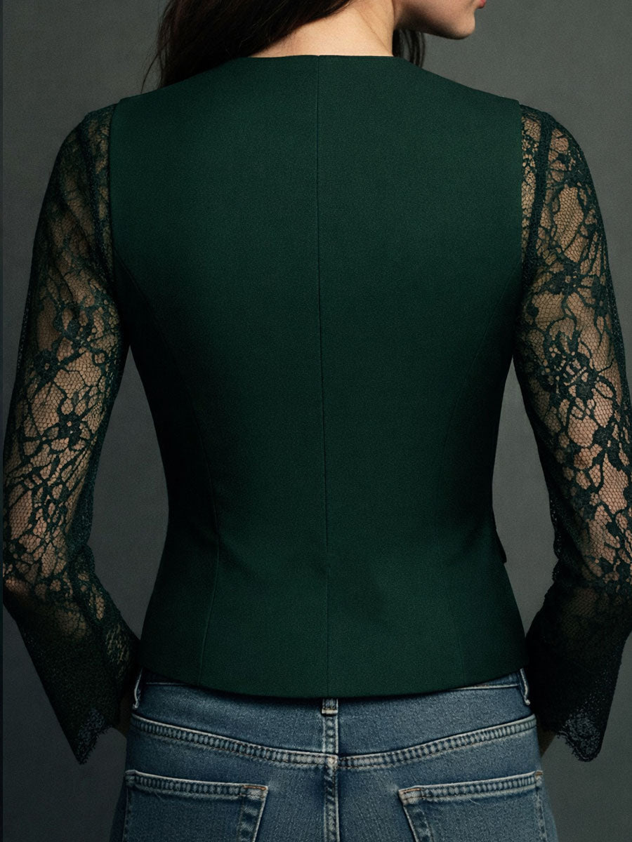 Claudia · Blazer de Mujer Negro con Encaje