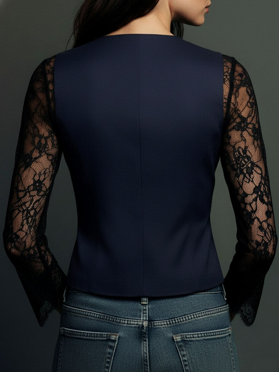 Claudia · Blazer de Mujer Negro con Encaje