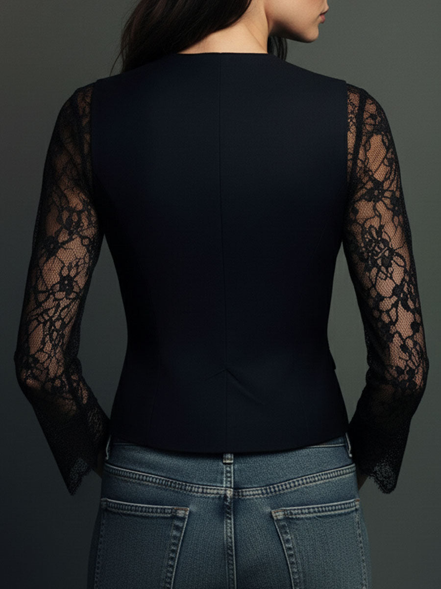 Claudia · Blazer de Mujer Negro con Encaje