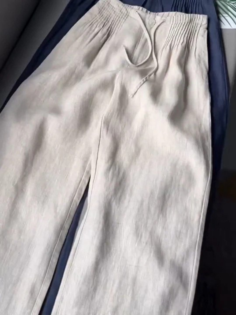 Zofia – Pantalones de Algodón con Pierna Ancha para Mujer