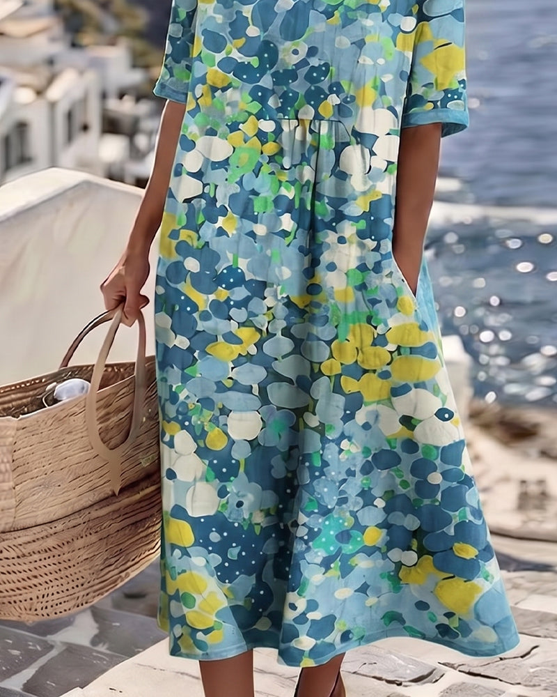 Elena | Vestido midi floral suelto y ligero para Mujer