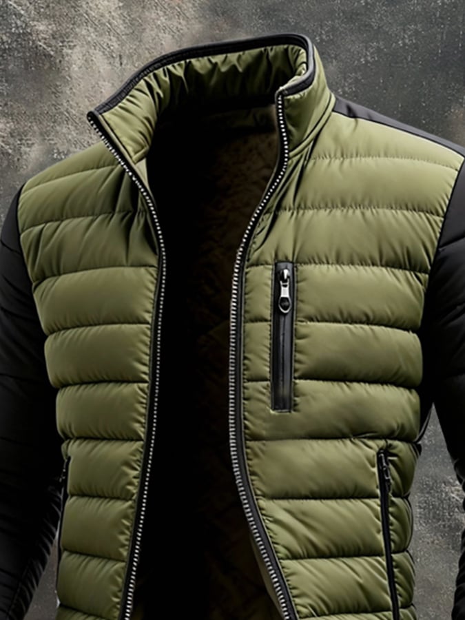 Traian - Chaqueta Acolchada con Cremallera y Forro Cortado