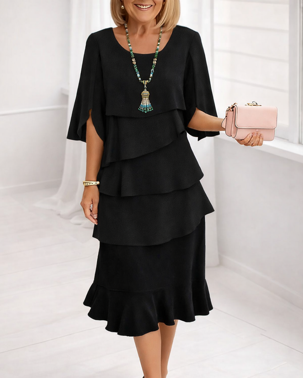 Margaret | Vestido Midi con Volantes para Mujer
