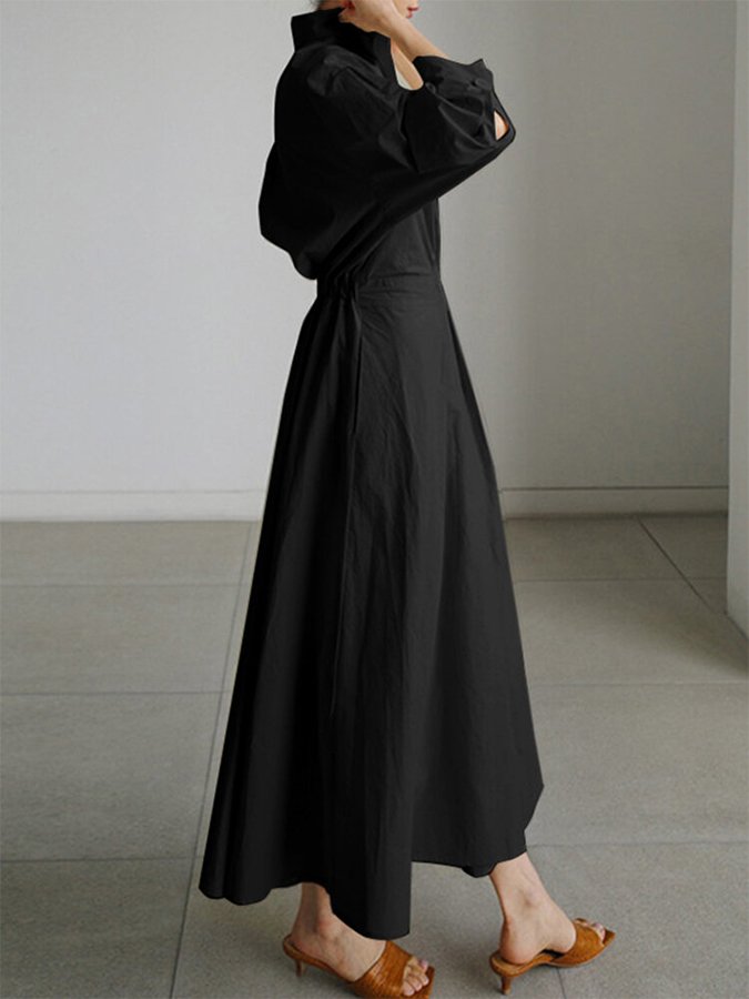 Clémence™ | Vestido midi abotonado