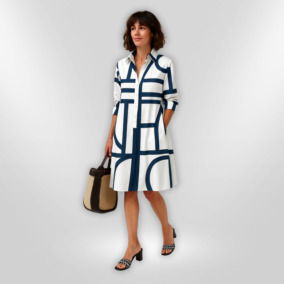 Helena | Vestido midi con estampado geométrico para Mujer