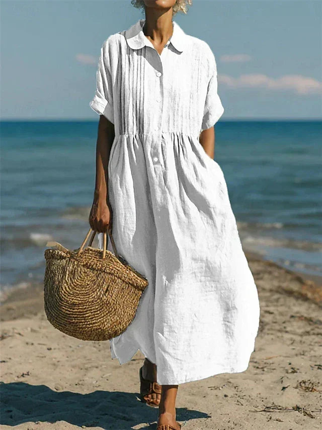 Arianne | Vestido Camisón Fluido de Algodón Elegante para Mujer