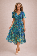 Dulce - Vestido Midi de Chifón Floral para Mujer