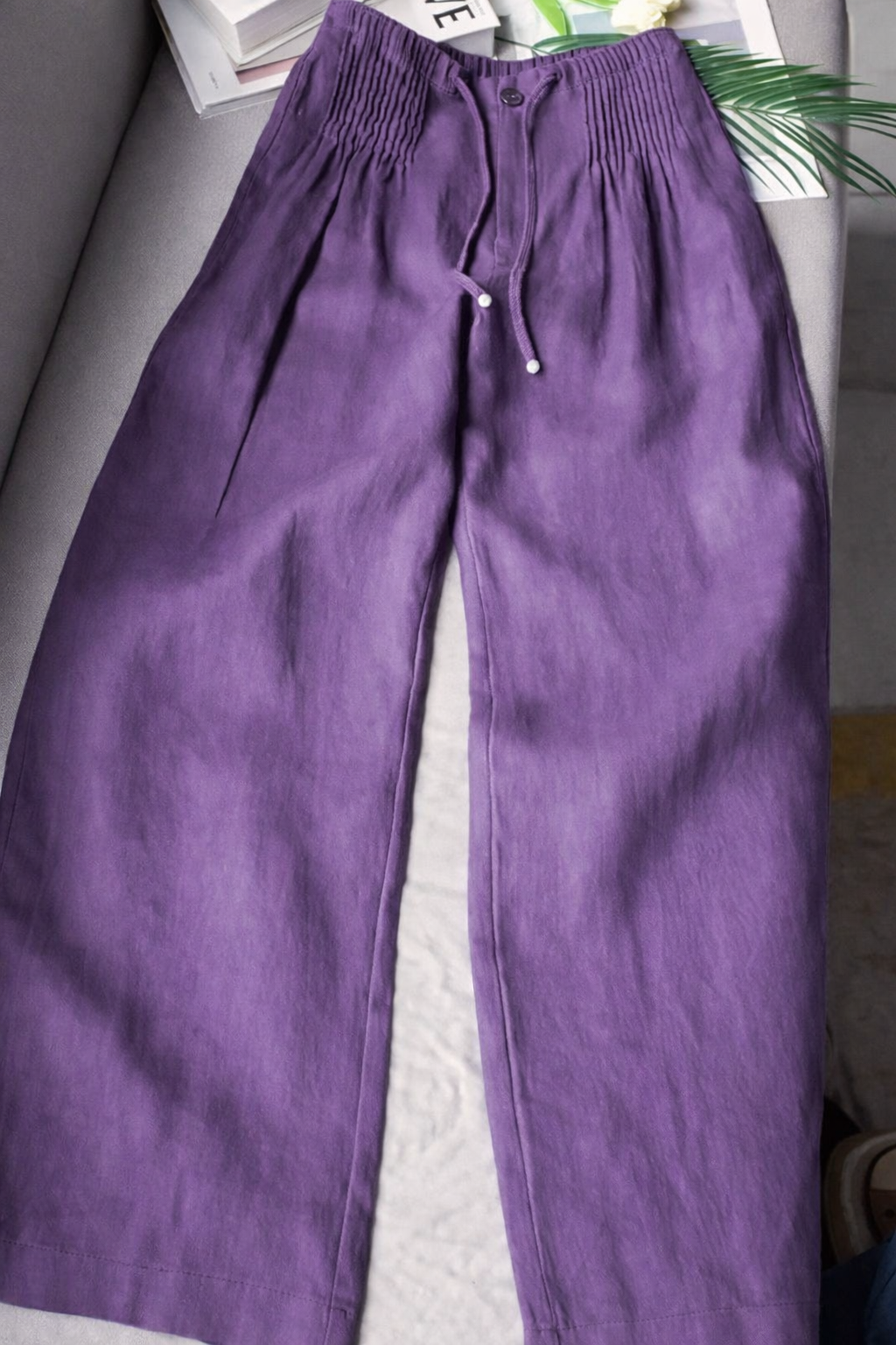 Zofia – Pantalones de Algodón con Pierna Ancha para Mujer