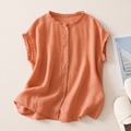 Ines - Blusa de Lino con Encaje para Mujer