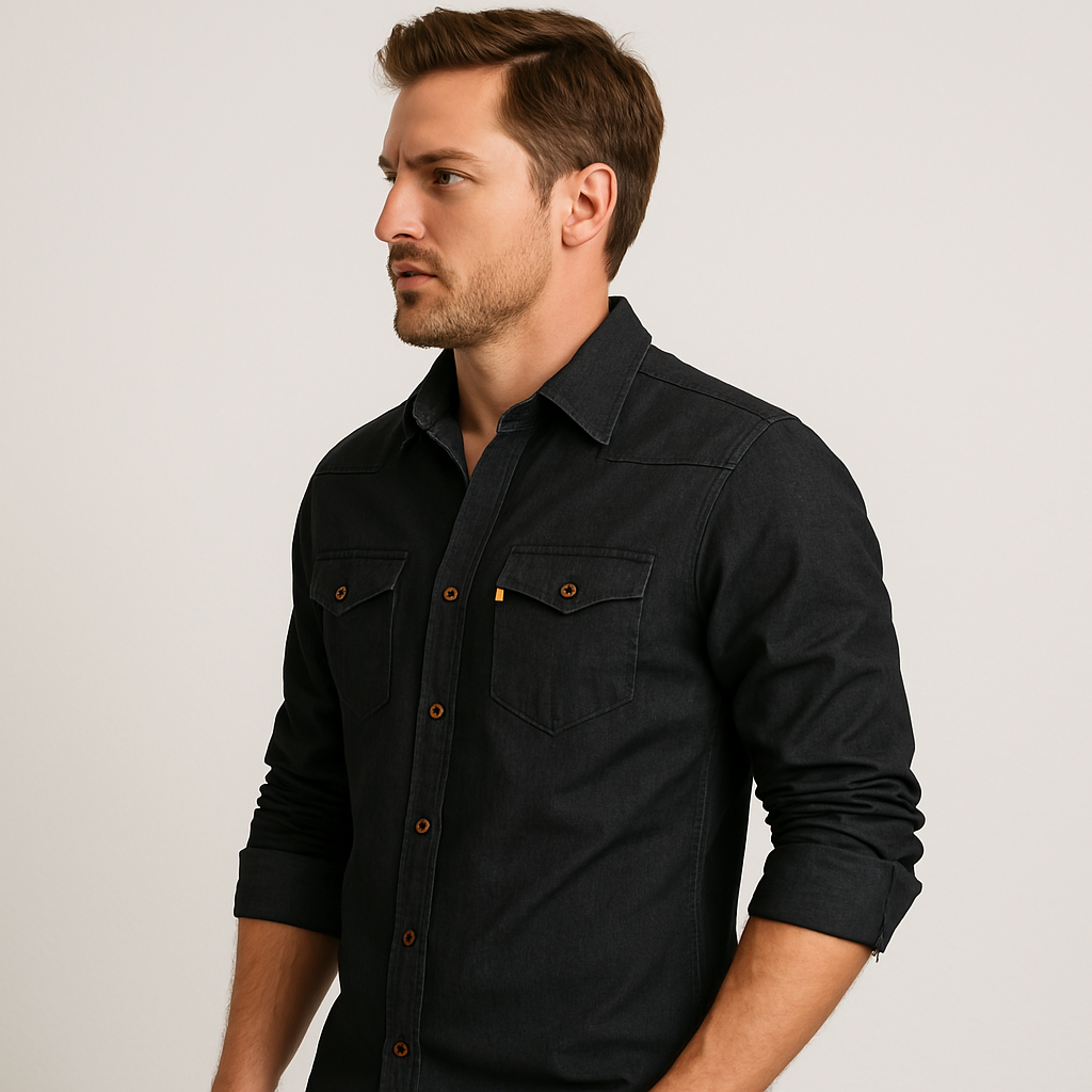 JIM - CAMISA DE ALGODÓN VAQUERO