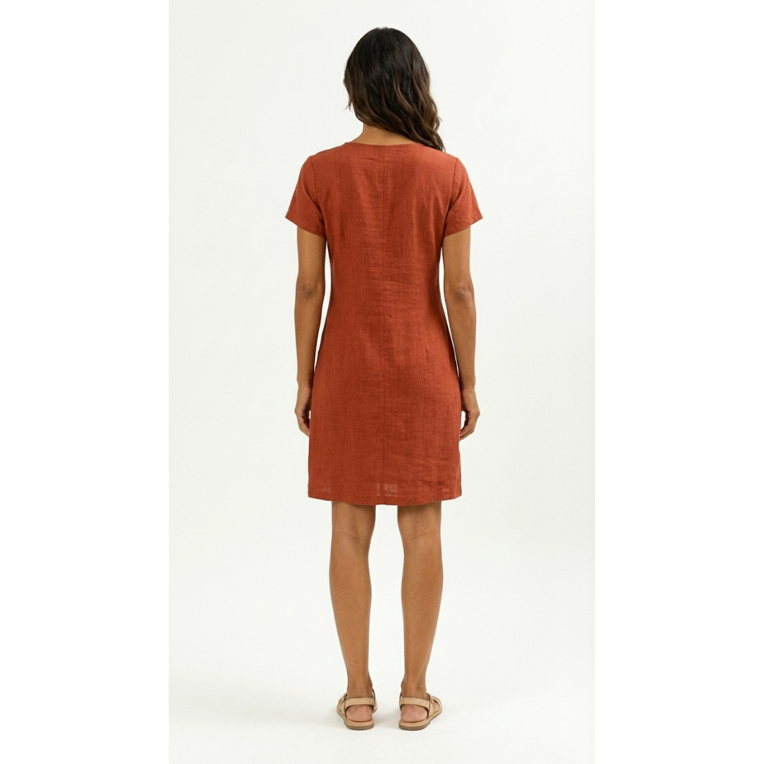 Lucía - Vestido de manga corta premium con cremallera para Mujer