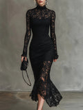 Veronika | Vestido Maxi de Encaje Negro