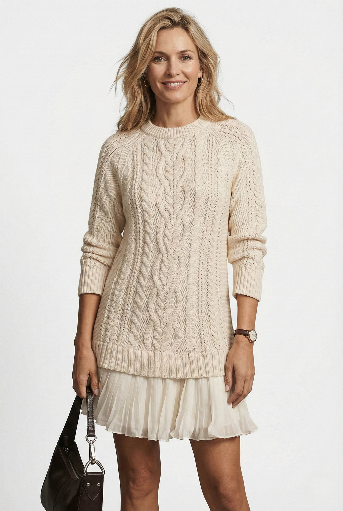 Daina | Vestido de punto con detalles trenzados