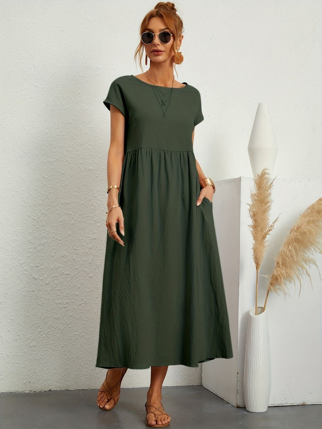 Greta | Elegante vestido de cuello redondo para Mujer