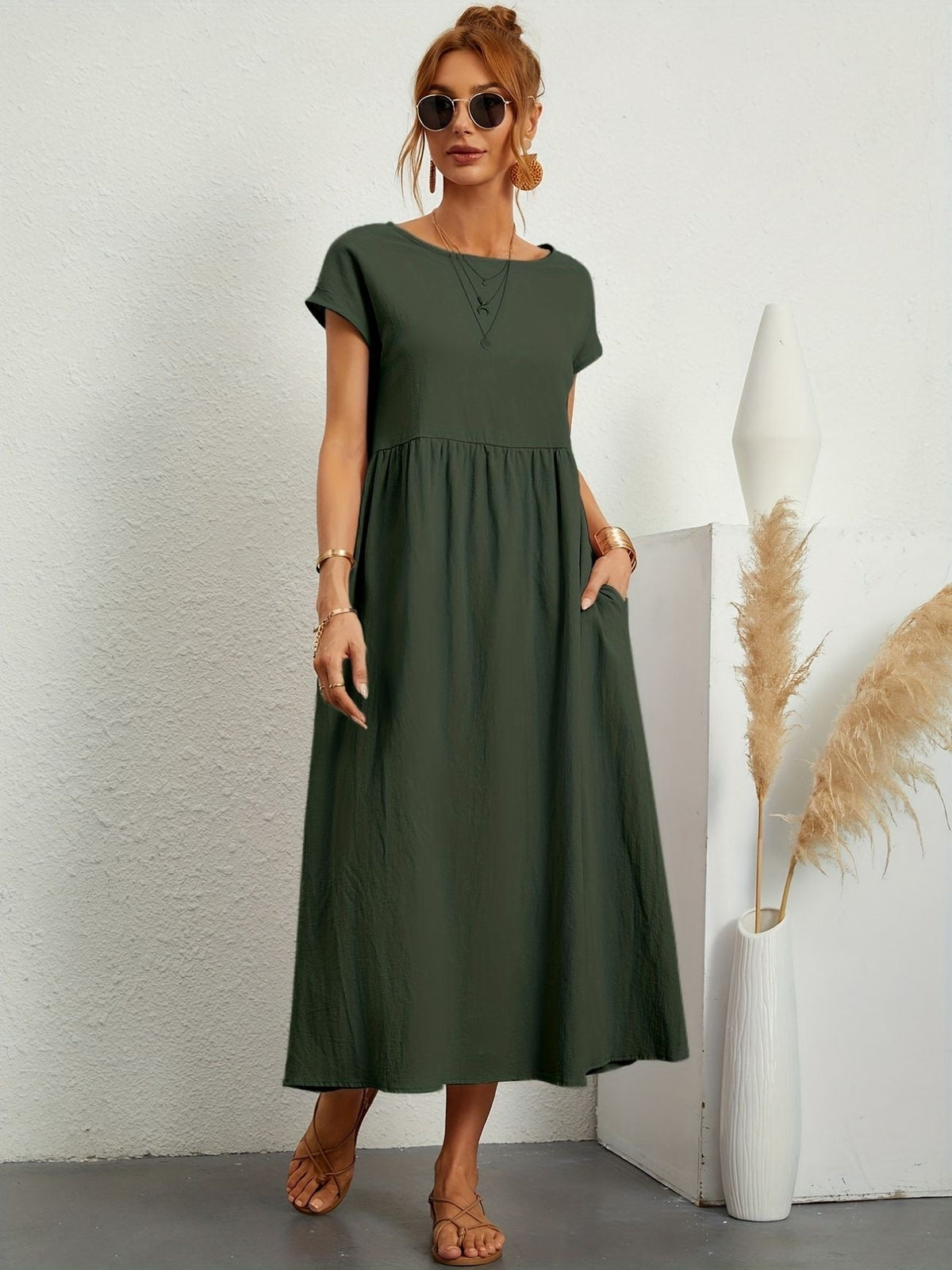 Greta | Elegante vestido de cuello redondo para Mujer