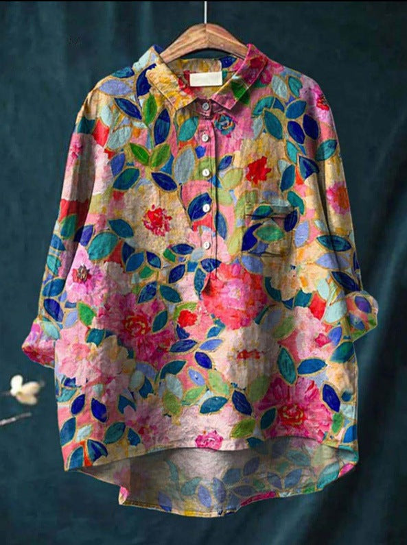 Laura | Blusa clásica con estampado flora para Mujer