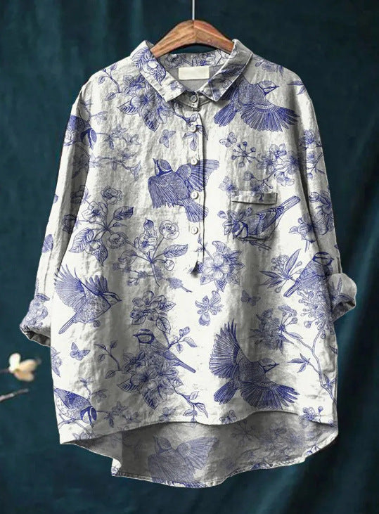 Laura | Blusa clásica con estampado flora para Mujer