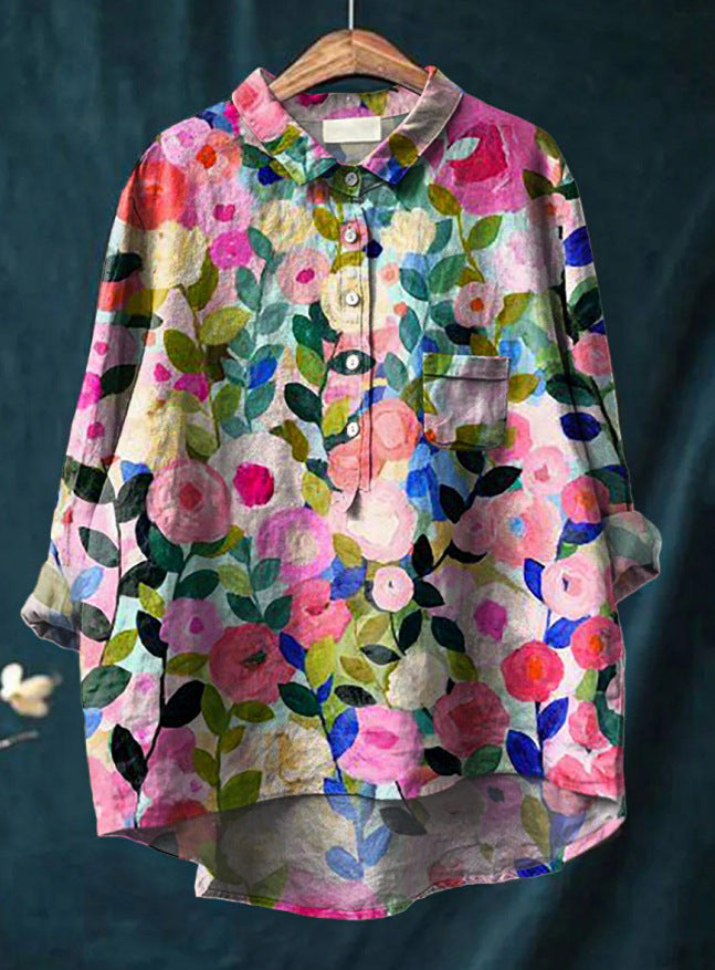 Laura | Blusa clásica con estampado flora para Mujer