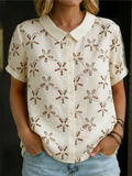 Maaike – Blusa con cuello y flores para Mujer