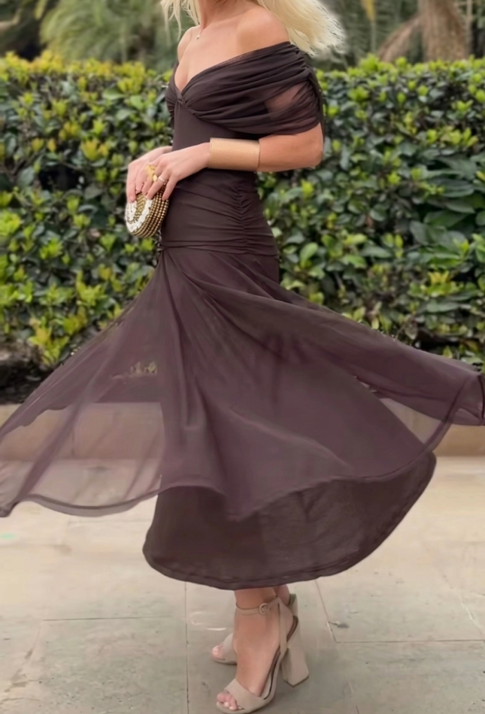 Alondra - Vestido Largo con Estampado Floral Fantasía y Escote en V para Mujer
