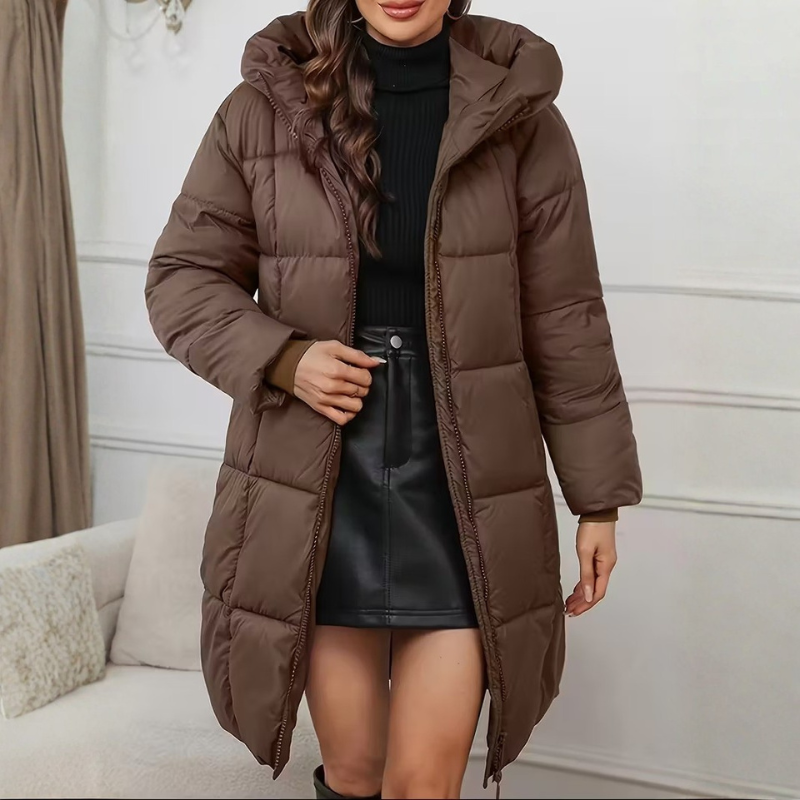 CAMILLA | Elegante abrigo ligero de invierno con capucha