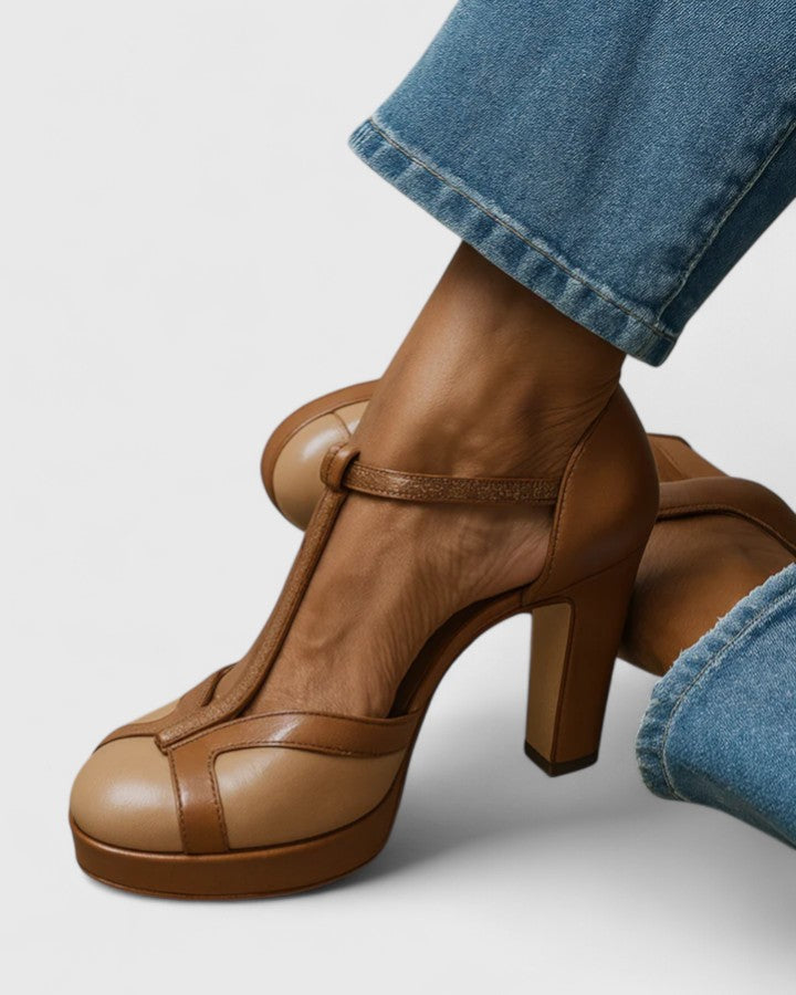 Maëlyne -  Zapatos de tacón retro elegancia con soporte ergonómico para Mujer
