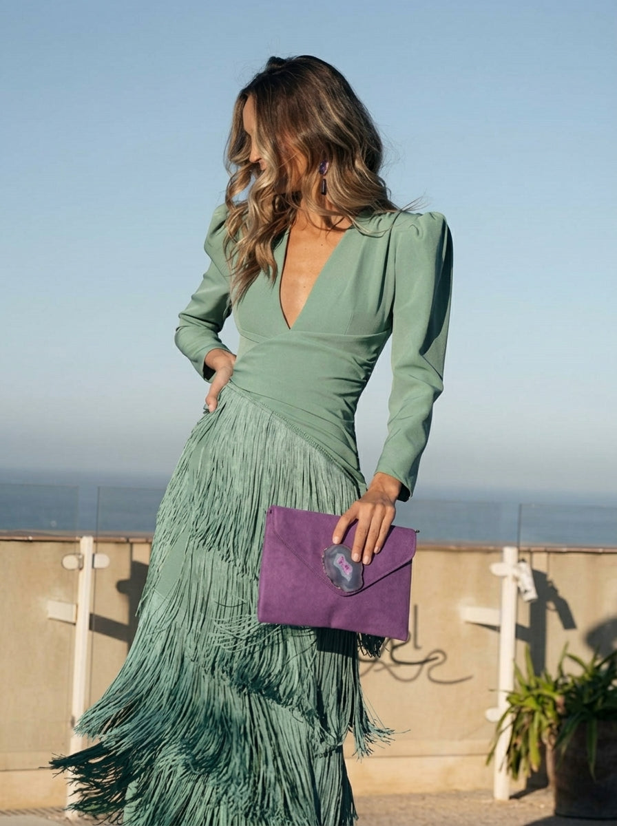 Salvia - Vestido Flecos para Mujer