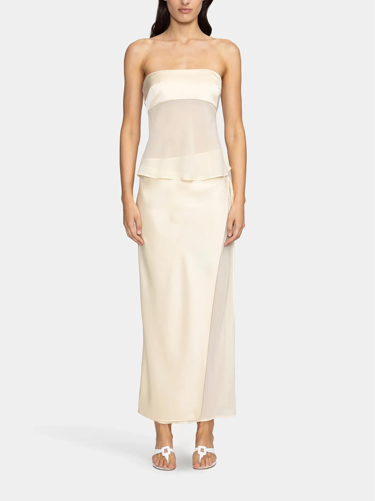 Saia - Conjunto de Falda Midi Ricky de Mantequilla para Mujer