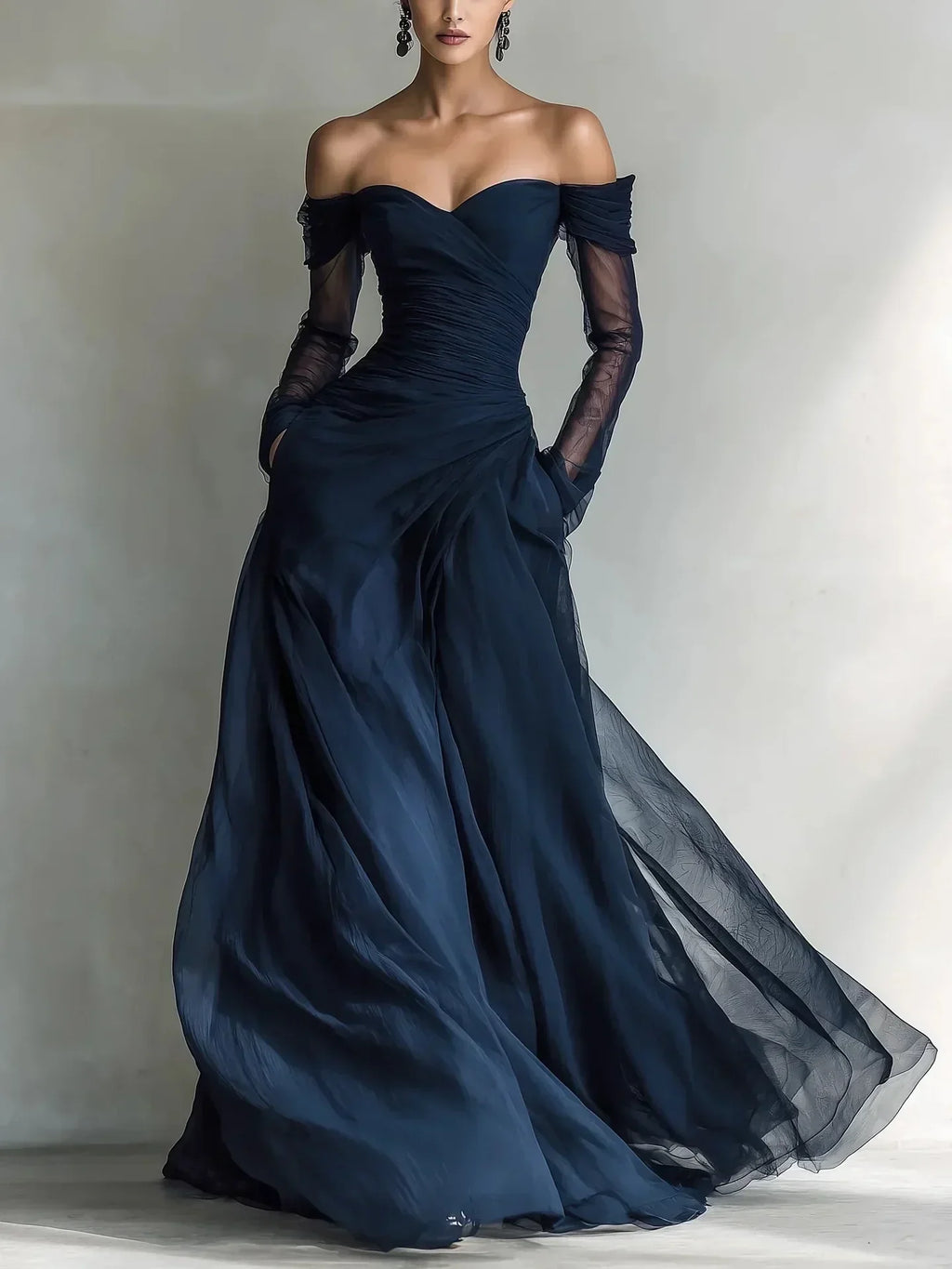 Eleonora • Vestido largo con hombros descubiertos para Mujer