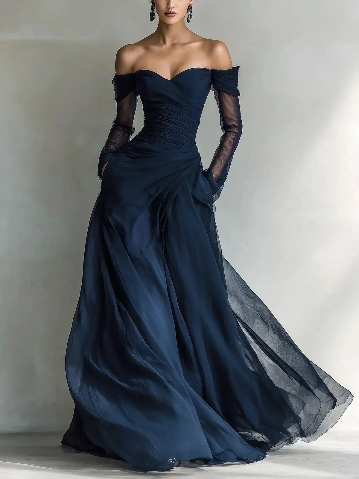 Eleonora • Vestido largo con hombros descubiertos para Mujer