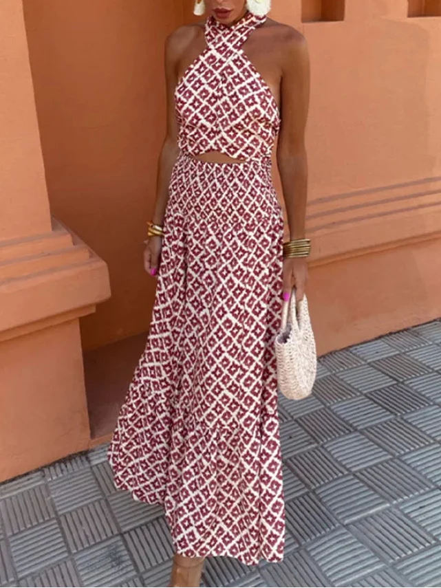 Mickay | Elegante set midi con hombros descubiertos para Mujer