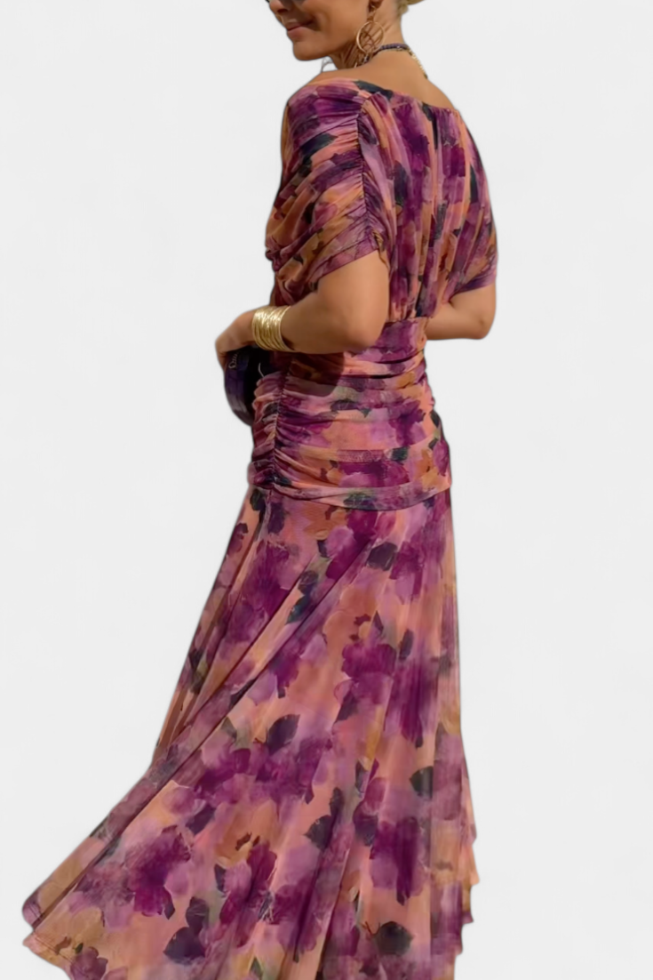 Magda | Vestido largo de flores con escote en V para Mujer