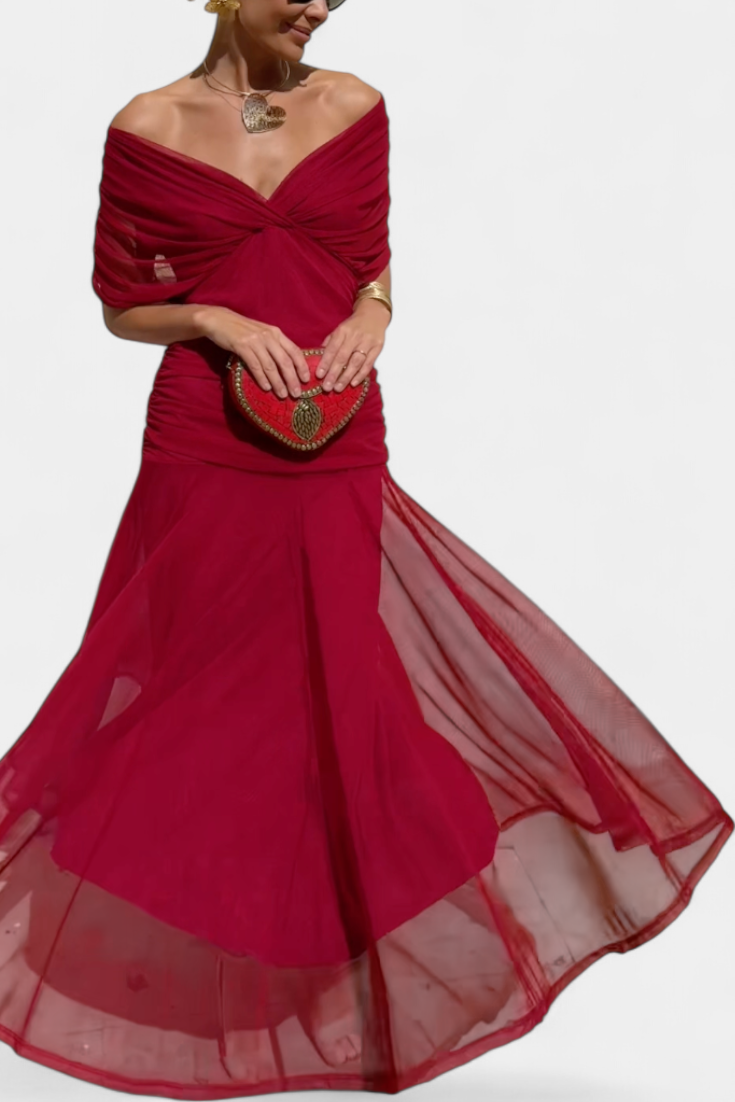 Magda | Vestido largo de flores con escote en V para Mujer