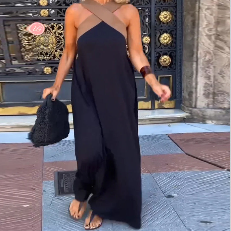 SIENNA | Elegante vestido sin espalda con cuello cruzado de moda para Mujer