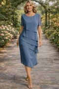 Elena | Vestido Midi de Chiffon en Capas Para Mujer