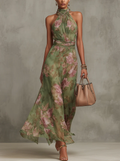 Alejandra | Vestido maxi floral verde para Mujer