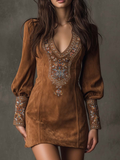 Magda – vestido mini vintage marrón