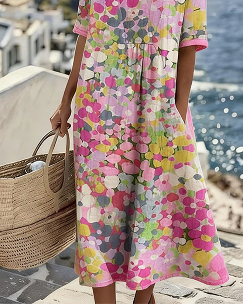 Elena | Vestido midi floral suelto y ligero para Mujer