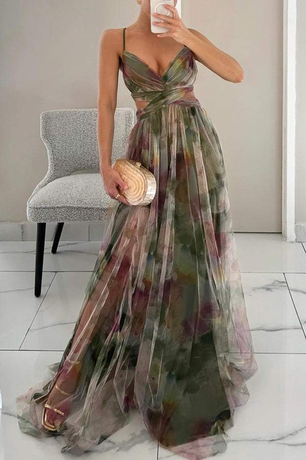 Giselle - Vestido largo de Mujer con estampado floral encantador