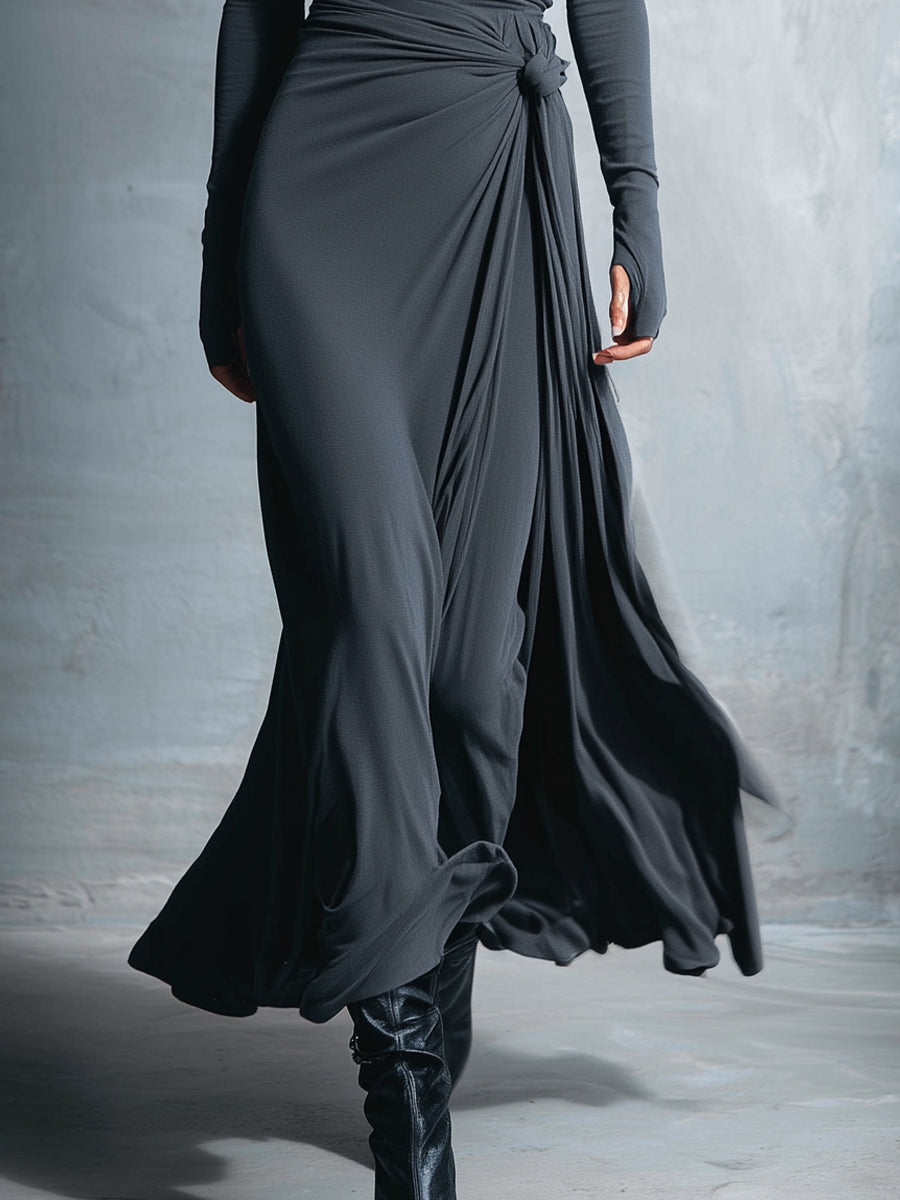 Naiara ❘ Vestido maxi con nudo lateral para Mujer