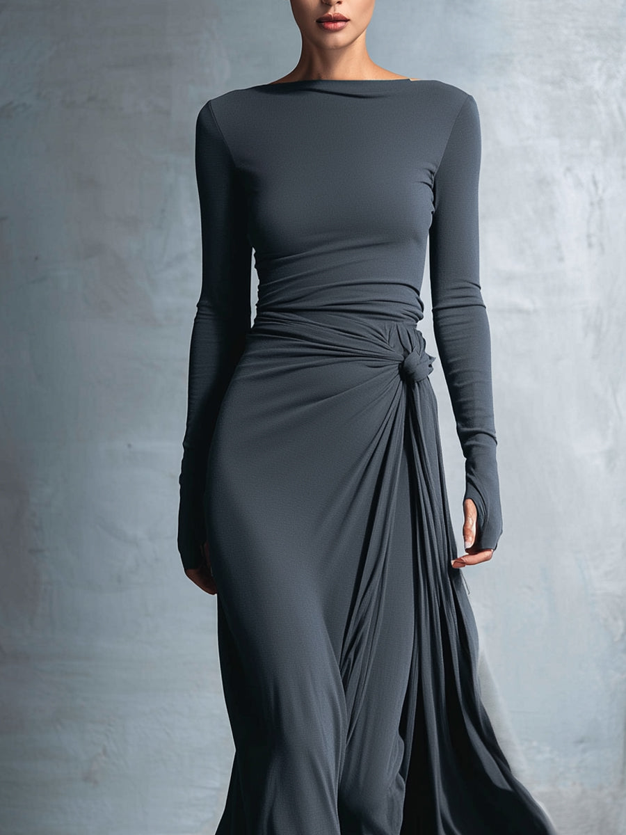 Naiara ❘ Vestido maxi con nudo lateral para Mujer
