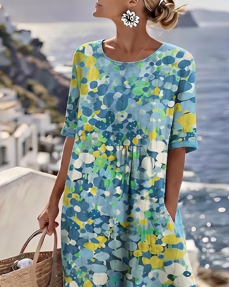 Elena | Vestido midi floral suelto y ligero para Mujer