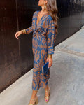 Ida™ – Vestido Midi Elegante de Mujer con Estampado de Encanto Atemporal