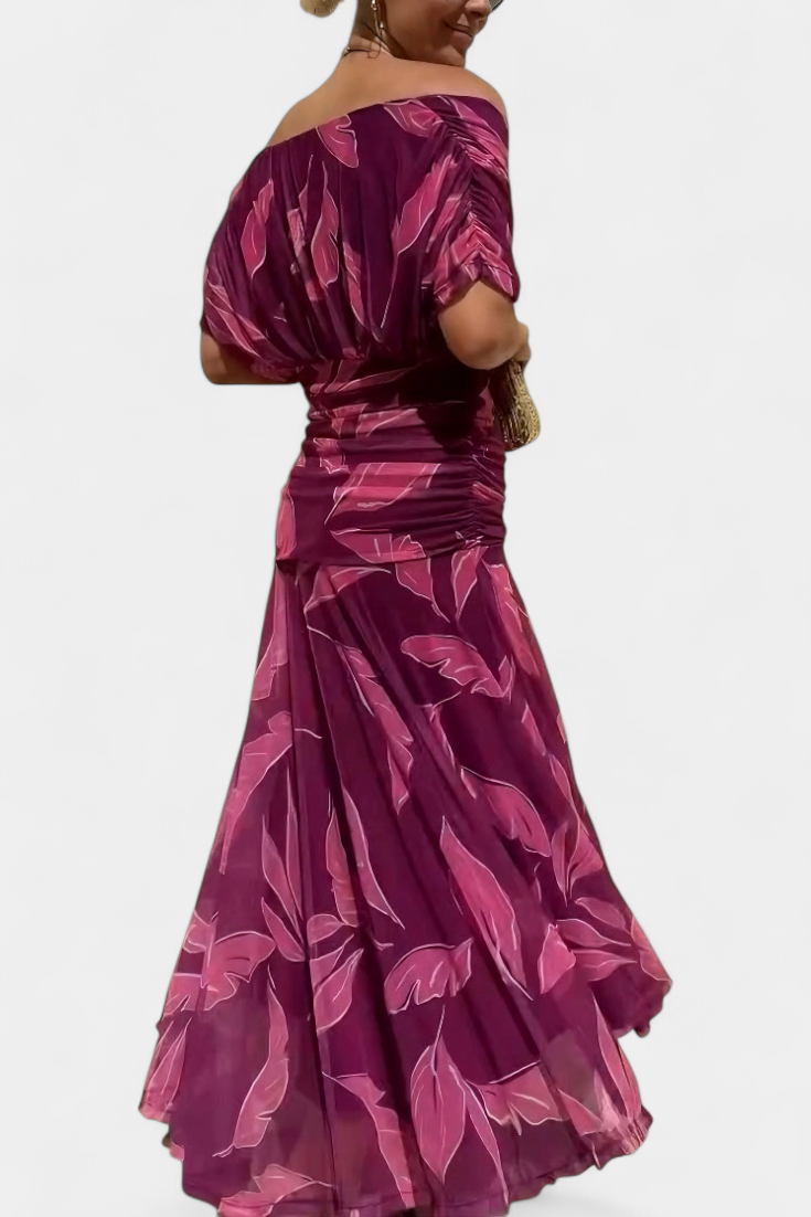 Magda | Vestido largo de flores con escote en V para Mujer