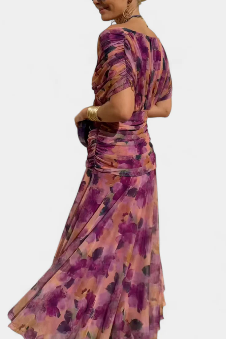 ALMA - VESTIDO LARGO CON CUELLO EN V PARA MUJER